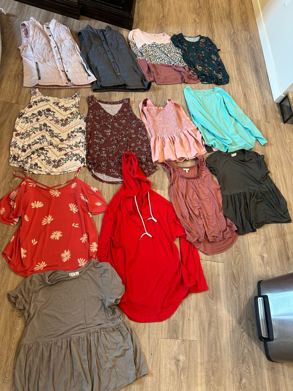 Lot of size small/medium Women's Tops — Red Hoodie + Blouses- vests